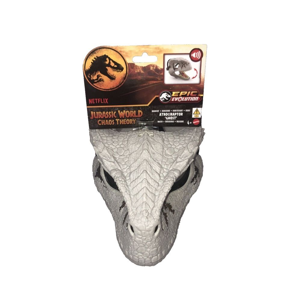Jurassic World Chaos Theory ATROCIRAPTOR GHOST DINOSAUR MASK With Roar Sound NEW - Picture 7 of 13